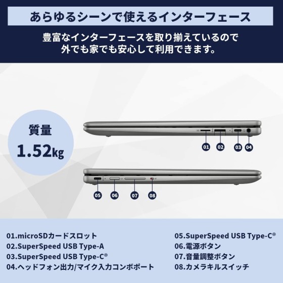 Google HP Chromebook x360 14c 笔记本电脑 英特尔 Core i5 8GB内存 256GB SSD 2in1 指纹认证 支持USI笔IPS触摸日语键盘 Wi-Fi6