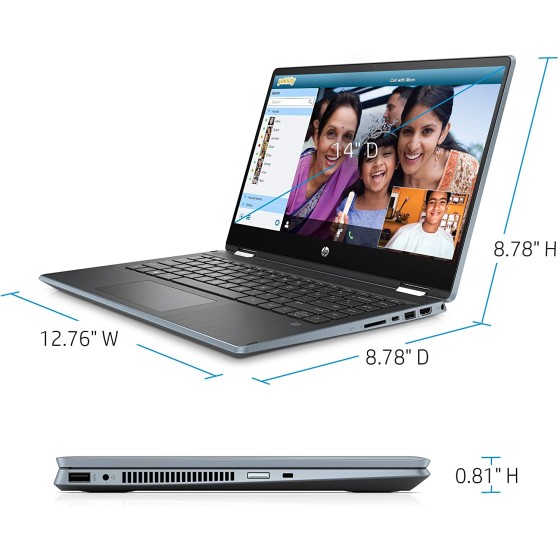 HP Pavilion 14 英寸 FHD IPS 触摸屏学生和家庭笔记本电脑,英特尔酷睿 i5-1035G1,WiFi 6,Google 课堂,16GB DDR4 RAM,512GB SSD,配备 Woov 笔记本电脑套,Windows