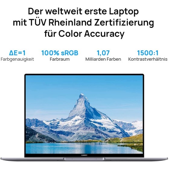 HUAWEI 华为 MateBook 16,AMD Ryzen 5 5600H,16GB RAM,512GB NVMe PCIe SSD,16英寸笔记本电脑,2.5K 全视图显示屏,超薄金属外壳,指纹传感器,自由*至Windows 11,低