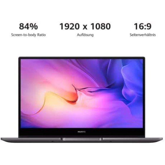 HUAWEI 华为 MateBook D 14英特尔酷睿 i3-1115G4,8GB 内存,256GB NVMe PCIe SSD,14英寸笔记本电脑,全高清全屏显示屏,超薄金属外壳,指纹传感器,Windows 11 家庭版,Q