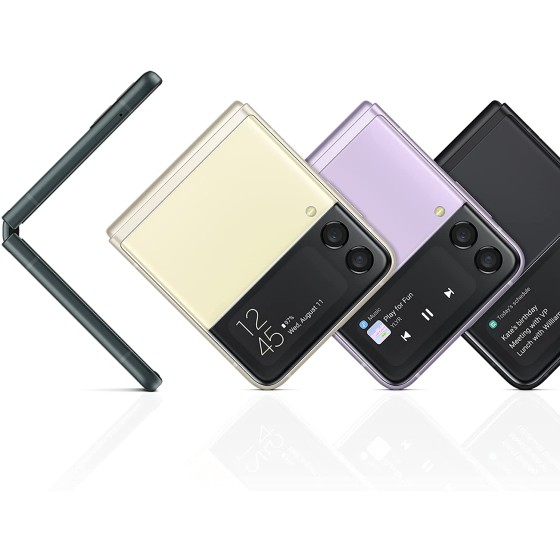三星 Galaxy Z Flip 3 5G 手机,工厂解锁 Android 智能手机,256GB,灵活模式,超稳定摄像头,超紧凑