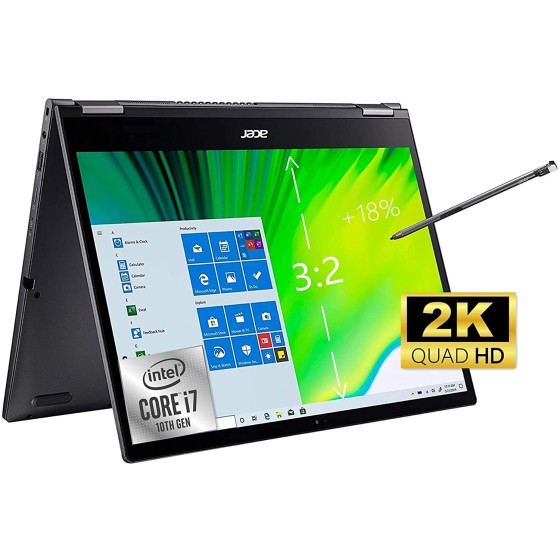 Acer 宏碁 Spin 5 笔记本电脑,Intel i7-1065G7,3:2 13.7 英寸 2K IPS 2 合 1 触摸屏显示屏,Intel Iris Plus 显卡,Wi-Fi 6,双 Thunderbolt 3,网络摄像头,长电