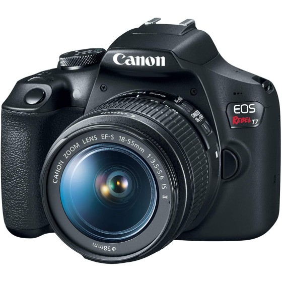 佳能 EOS Rebel T7 数码单反相机带 18-55 毫米镜头 | 内置 Wi-Fi | 24.1 MP CMOS 传感器 | DIGIC 4+ 图像处理器和全高清视频