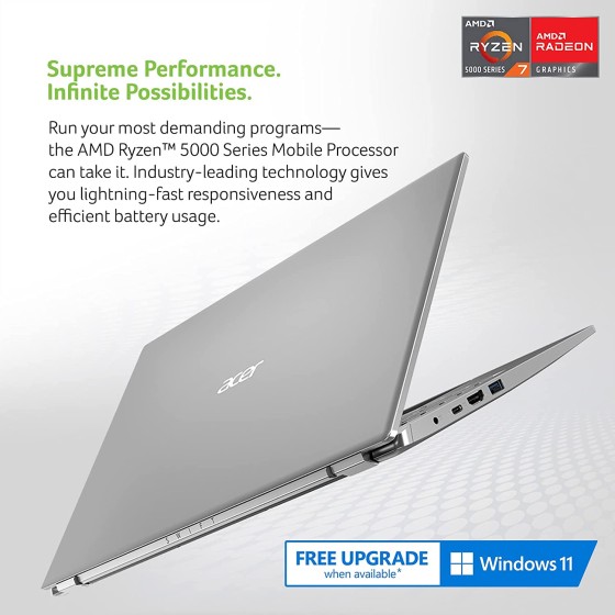 Acer 宏碁 Swift 3 轻薄笔记本电脑 | 14 英寸全高清 IPS * sRGB 显示屏 | AMD 锐龙 7 5700U 八核处理器 | 8GB LPDDR4X | 512GB NVMe SSD | WiFi 6 | 背光 KB